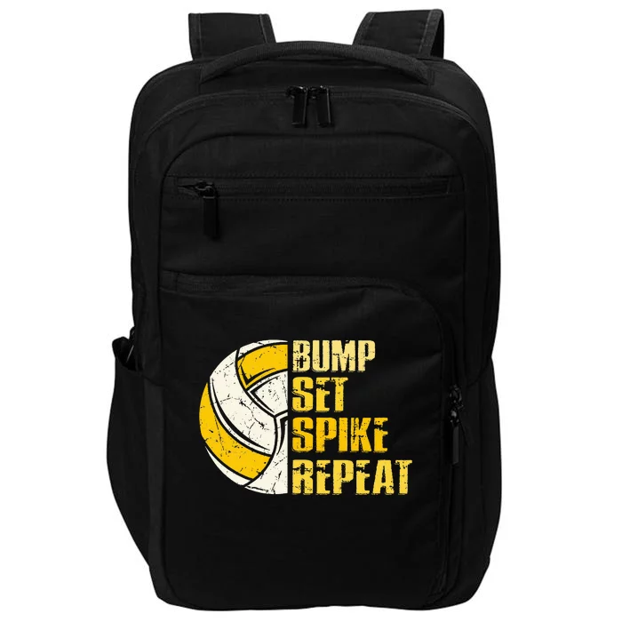 Bump Set Spike Repeat Volleyball Funny Impact Tech Backpack