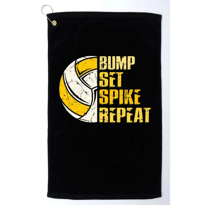 Bump Set Spike Repeat Volleyball Funny Platinum Collection Golf Towel