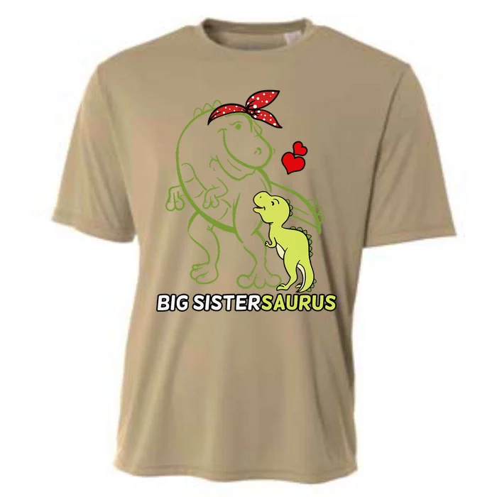 Big Sistersaurus Sister Dinosaur Baby Mother's Day Cooling Performance Crew T-Shirt