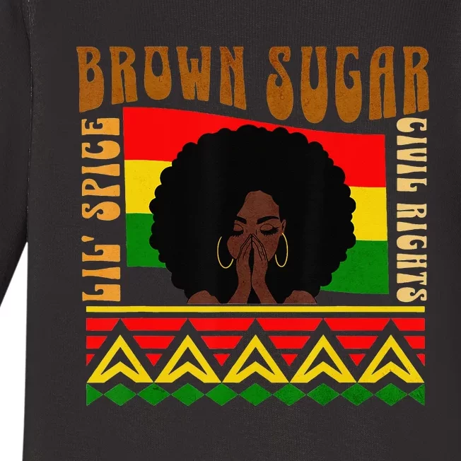 Brown Sugar Spice and Civil Rights Cute Black History Month Baby Long Sleeve Bodysuit