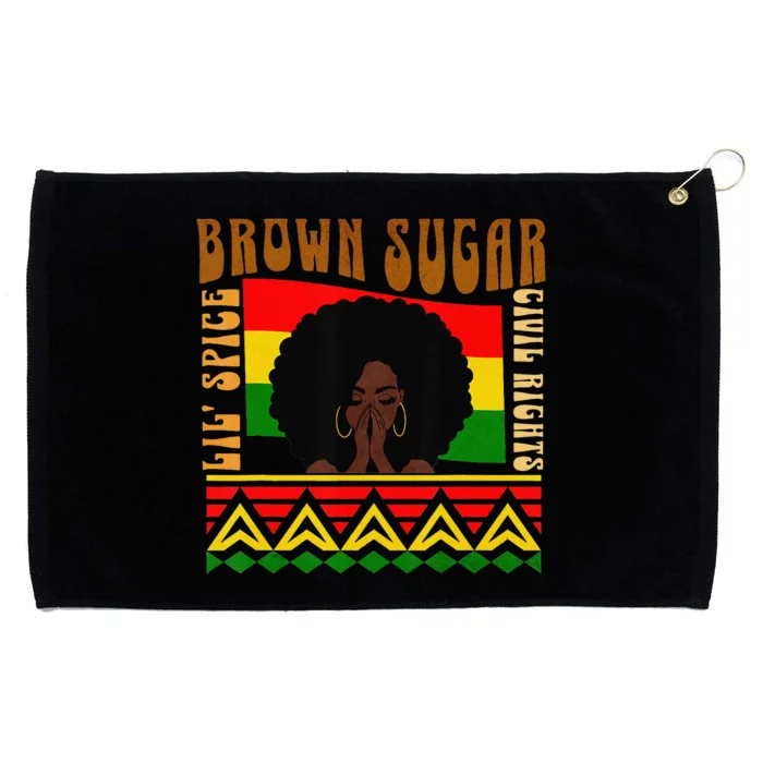 Brown Sugar Spice and Civil Rights Cute Black History Month Grommeted Golf Towel