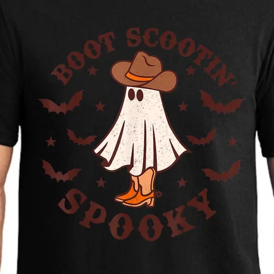 Boot Scootin Spooky Cow Ghost Bat Halloween Funny Gift Pajama Set