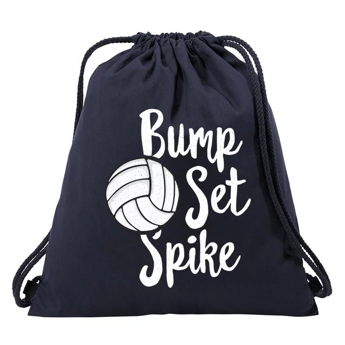 Bump Set Spike Volleyball Great Gift Player Team Drawstring Bag