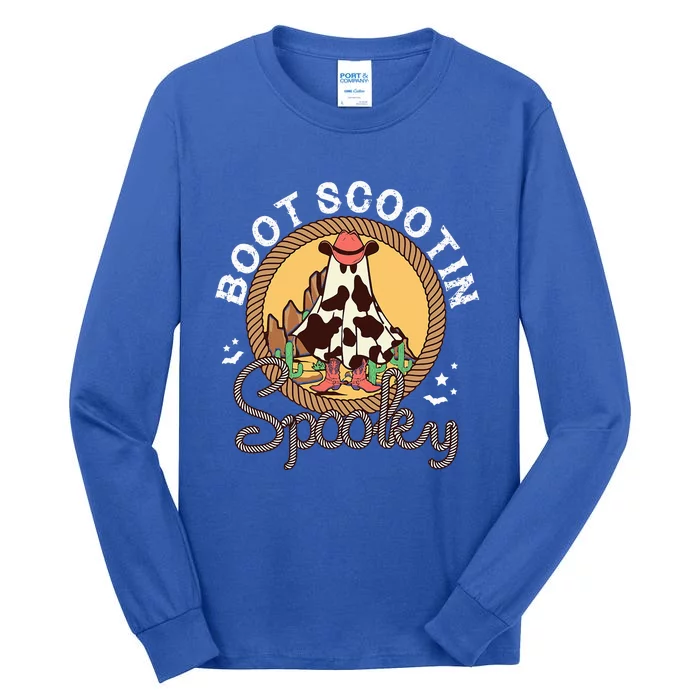 Boot Scootin Spooky Western Halloween Ghost Spooky Season Tall Long Sleeve T-Shirt