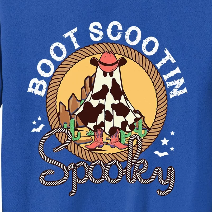 Boot Scootin Spooky Western Halloween Ghost Spooky Season Tall Sweatshirt