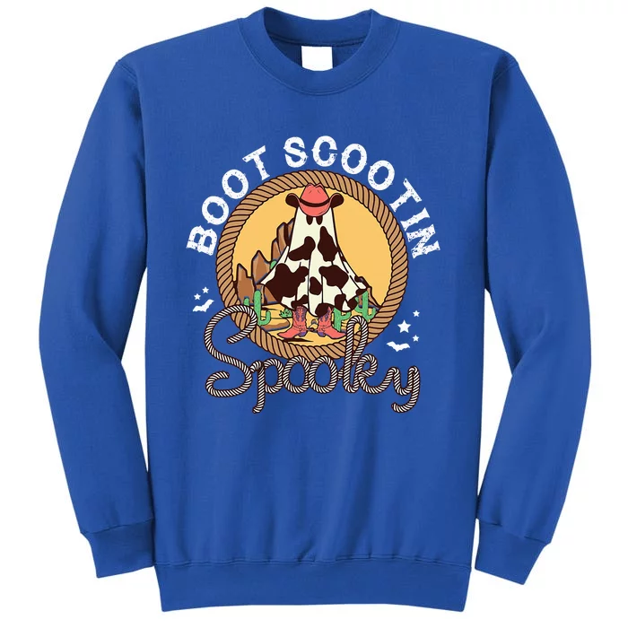 Boot Scootin Spooky Western Halloween Ghost Spooky Season Tall Sweatshirt