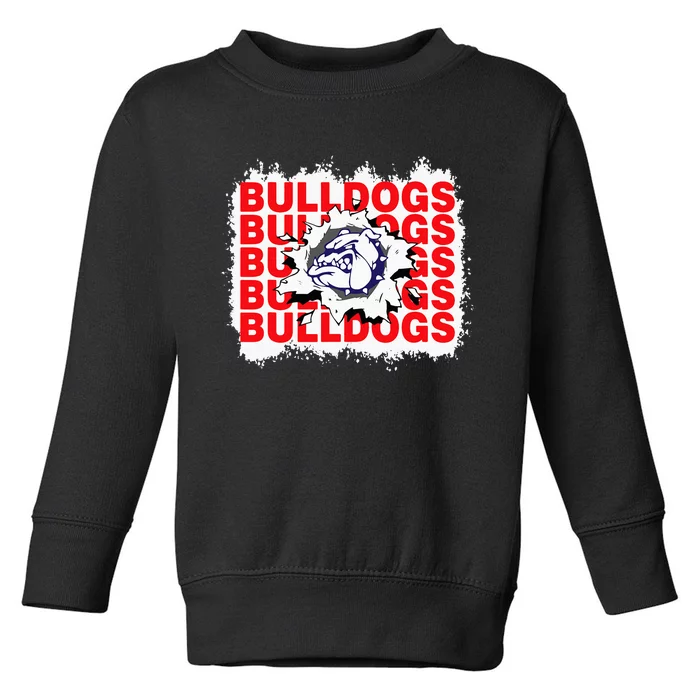 Bulldogs School Sports Fan Team Spirit Toddler Sweatshirt