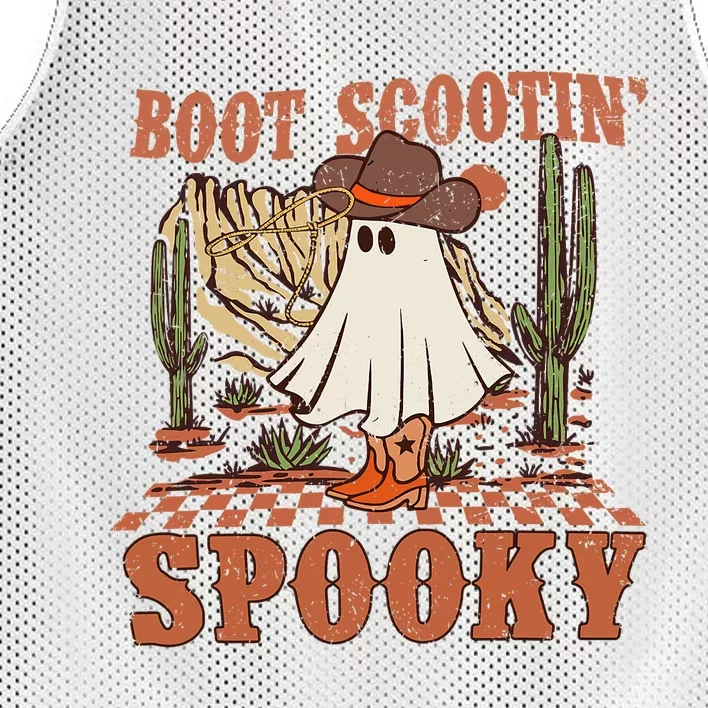 Boot Scootin Spooky Western Halloween Ghost Spooky Season Mesh Reversible Basketball Jersey Tank