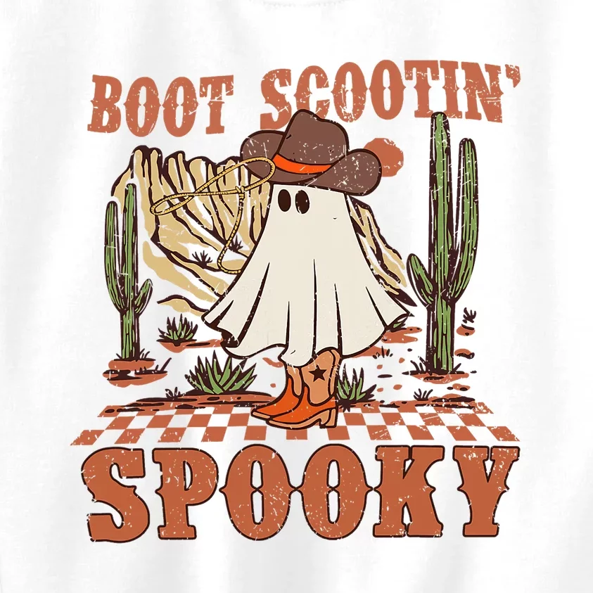 Boot Scootin Spooky Western Halloween Ghost Spooky Season Kids Sweatshirt