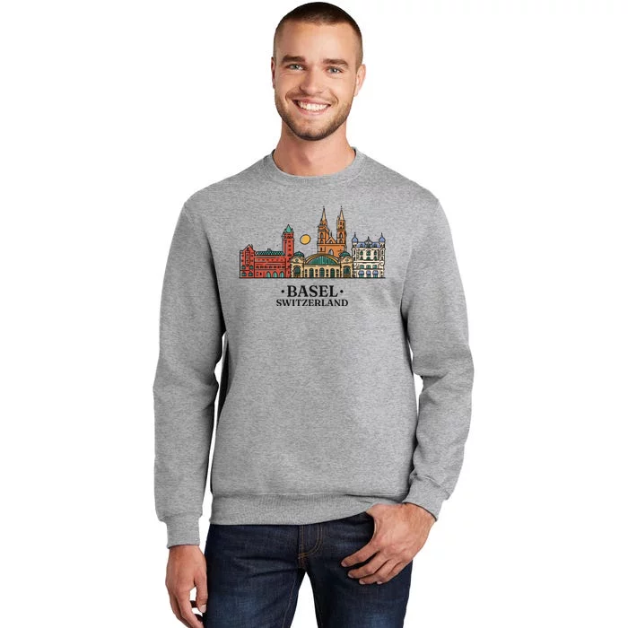 Basel Switzerland Skyline Tall Sweatshirt