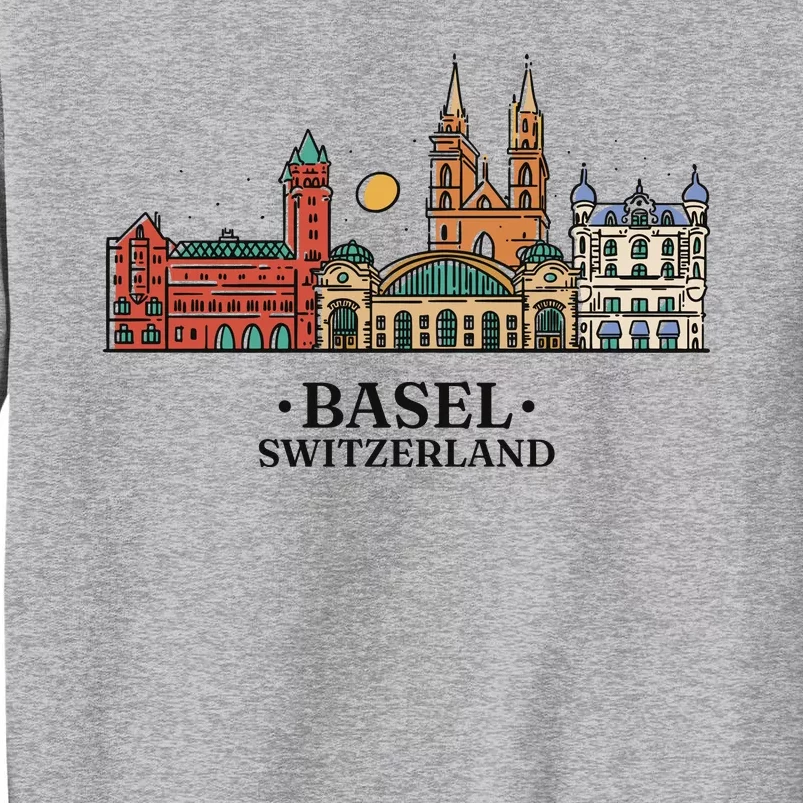 Basel Switzerland Skyline Tall Sweatshirt