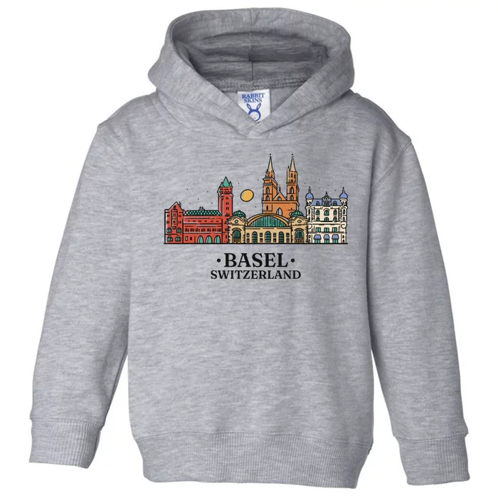 Basel Switzerland Skyline Toddler Hoodie