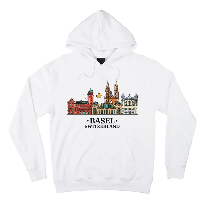 Basel Switzerland Skyline Hoodie