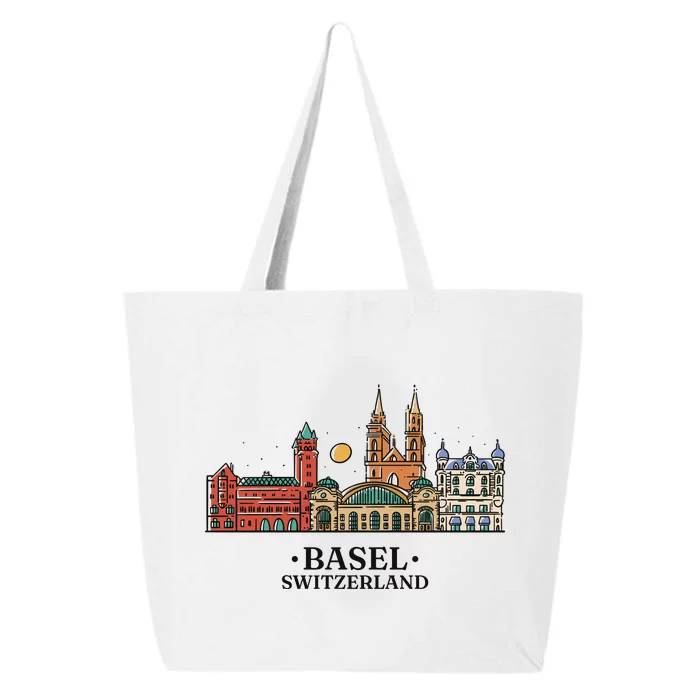 Basel Switzerland Skyline 25L Jumbo Tote