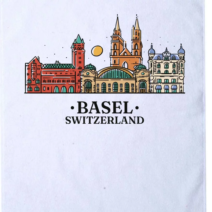 Basel Switzerland Skyline Platinum Collection Golf Towel