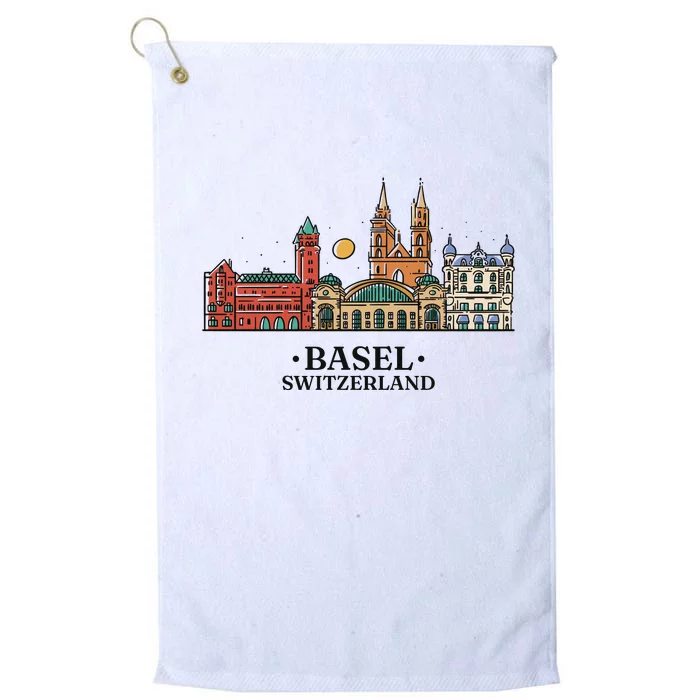 Basel Switzerland Skyline Platinum Collection Golf Towel