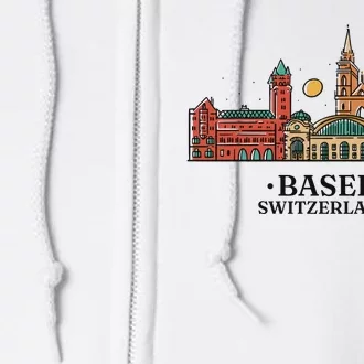 Basel Switzerland Skyline Full Zip Hoodie