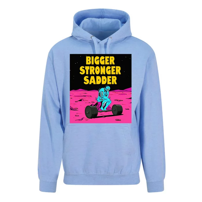 Bigger Stronger Sadder Weightlifting Bodybuilding Fitness Unisex Surf Hoodie