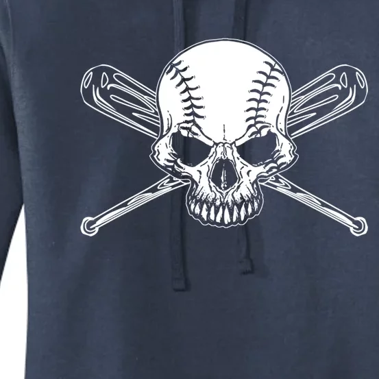 Baseball Skull Skeleton Bat Ball Game Gift Women's Pullover Hoodie