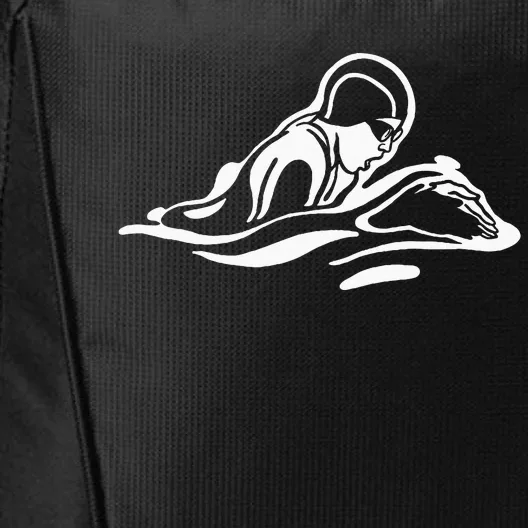 Breaststroke Swimming. Stylized Design For Swimmers City Backpack