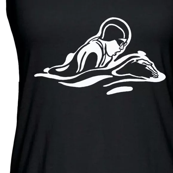 Breaststroke Swimming. Stylized Design For Swimmers Ladies Essential Flowy Tank