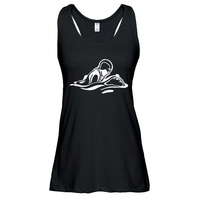 Breaststroke Swimming. Stylized Design For Swimmers Ladies Essential Flowy Tank