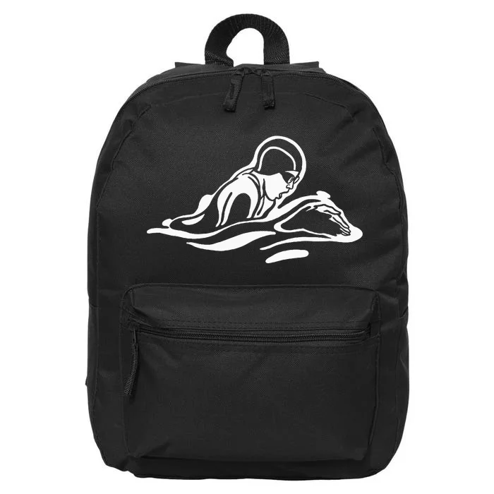 Breaststroke Swimming. Stylized Design For Swimmers 16 in Basic Backpack