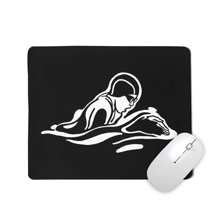 Breaststroke Swimming. Stylized Design For Swimmers Mousepad