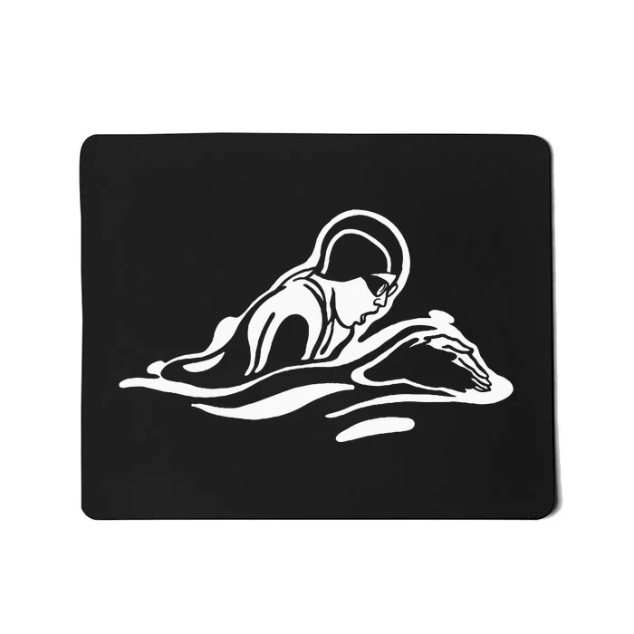 Breaststroke Swimming. Stylized Design For Swimmers Mousepad