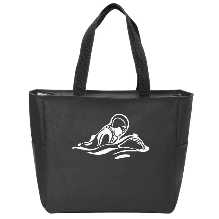 Breaststroke Swimming. Stylized Design For Swimmers Zip Tote Bag