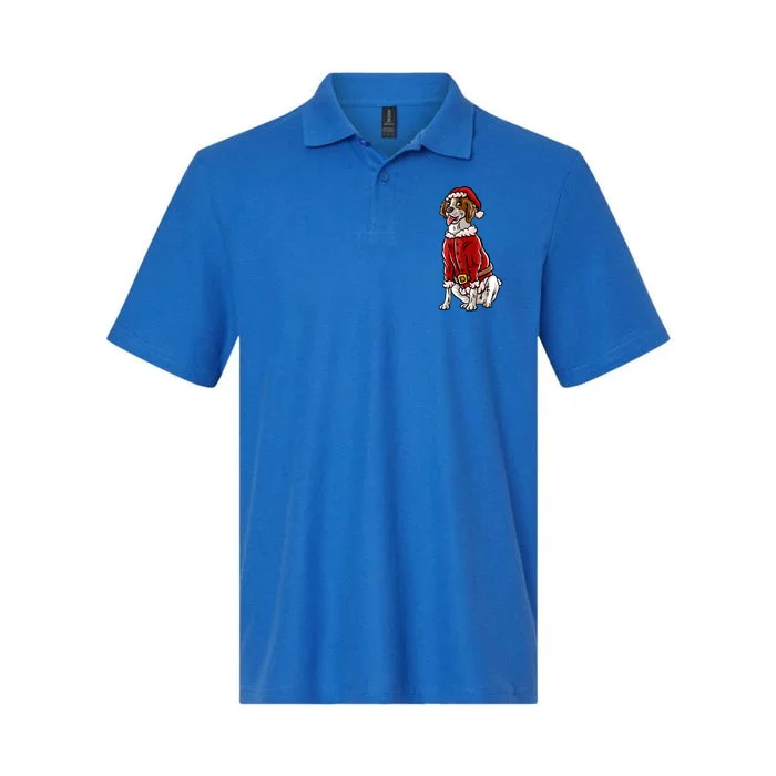 Brittany Spaniel Santa Claus Christmas Dog Merry Woofmas Meaningful Gift Softstyle Adult Sport Polo