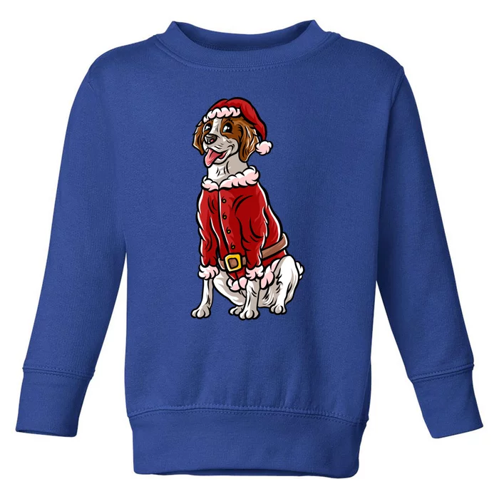 Brittany Spaniel Santa Claus Christmas Dog Merry Woofmas Meaningful Gift Toddler Sweatshirt