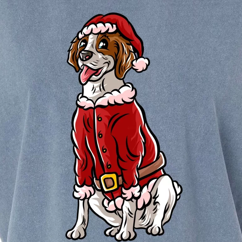 Brittany Spaniel Santa Claus Christmas Dog Merry Woofmas Meaningful Gift Garment-Dyed Women's Muscle Tee