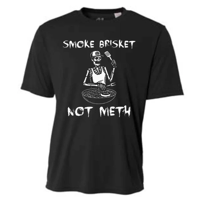 Bbq Skeleton Smoke Brisket Not Meth Grilling Master Cooling Performance Crew T-Shirt