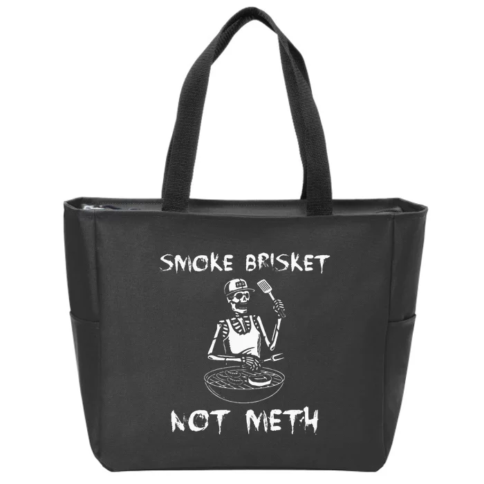 Bbq Skeleton Smoke Brisket Not Meth Grilling Master Zip Tote Bag