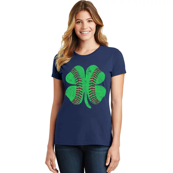 Baseball Shamrock St. Patrick's Day Irish Saint Paddys Gift Women's T-Shirt