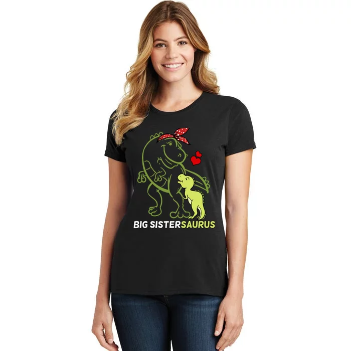 Big Sistersaurus Sister Dinosaur Baby Mother's Day Women's T-Shirt