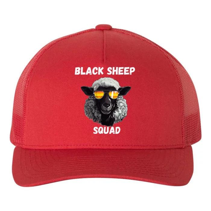 Black S.H.E.E.P Squad Outcast Black S.H.E.E.P In Family Yupoong Adult 5-Panel Trucker Hat