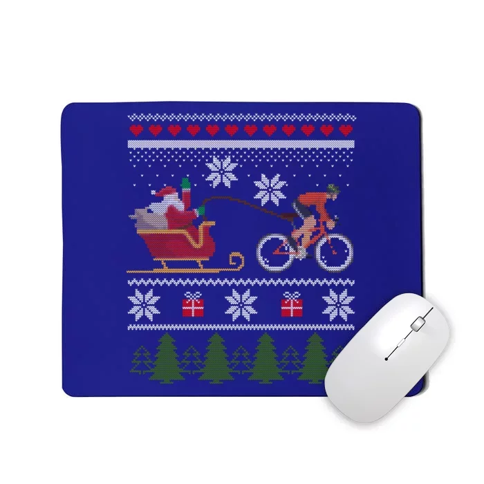 Bike Sledding Santa Sleigh Christmas Cycling Great Gift Mousepad