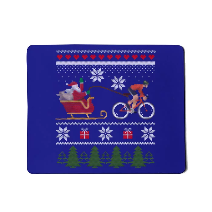 Bike Sledding Santa Sleigh Christmas Cycling Great Gift Mousepad