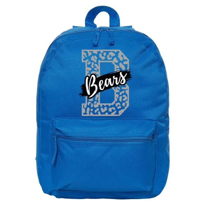 Bears School Sports Fan Team Spirits Mascot Heart Leopard 16 in Basic Backpack