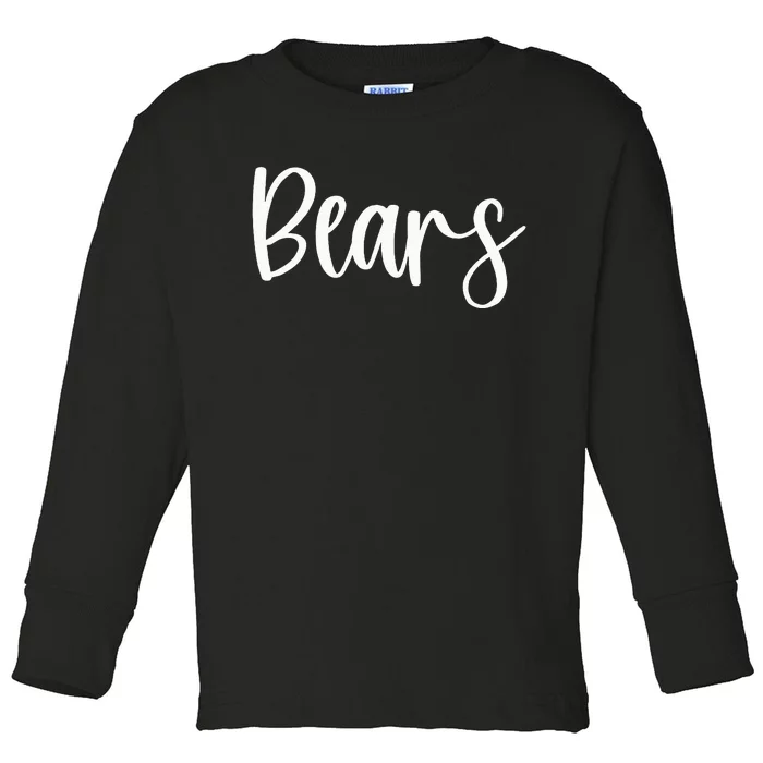 Bears School Spirit Team Mascot Game Night Toddler Long Sleeve Shirt