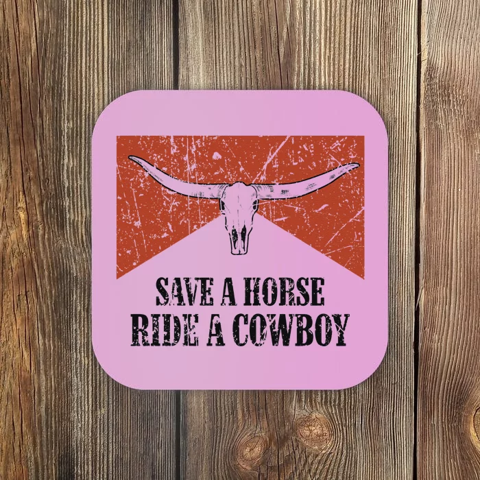 Bull Skull Save A Horse Ride A Cowboy Western Country Coaster