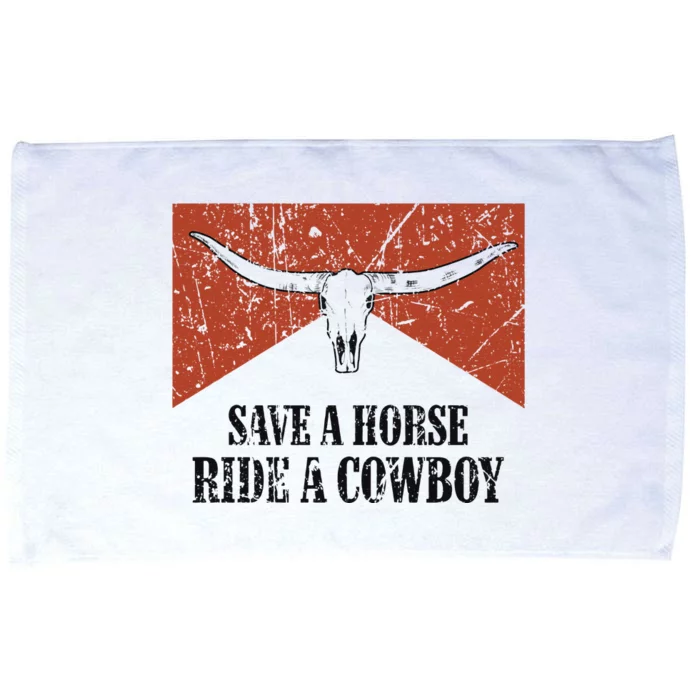 Bull Skull Save A Horse Ride A Cowboy Western Country Microfiber Hand Towel