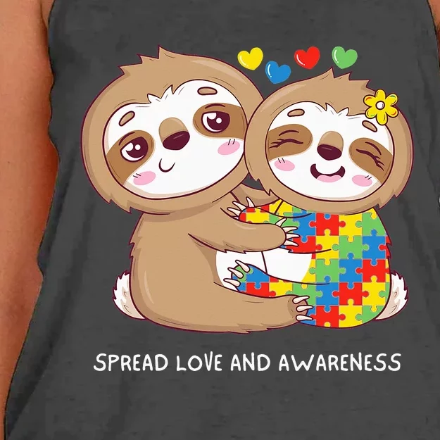 Baby Sloth Spread Love And Awareness Autism Women's Knotted Racerback Tank