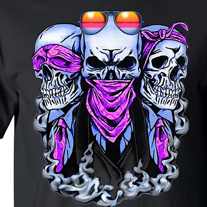 Biker Skull See No Evil Hear No Evil Speak No Evil Tall T-Shirt