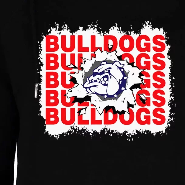 Bulldogs School Sports Fan Team Spirit Womens Funnel Neck Pullover Hood