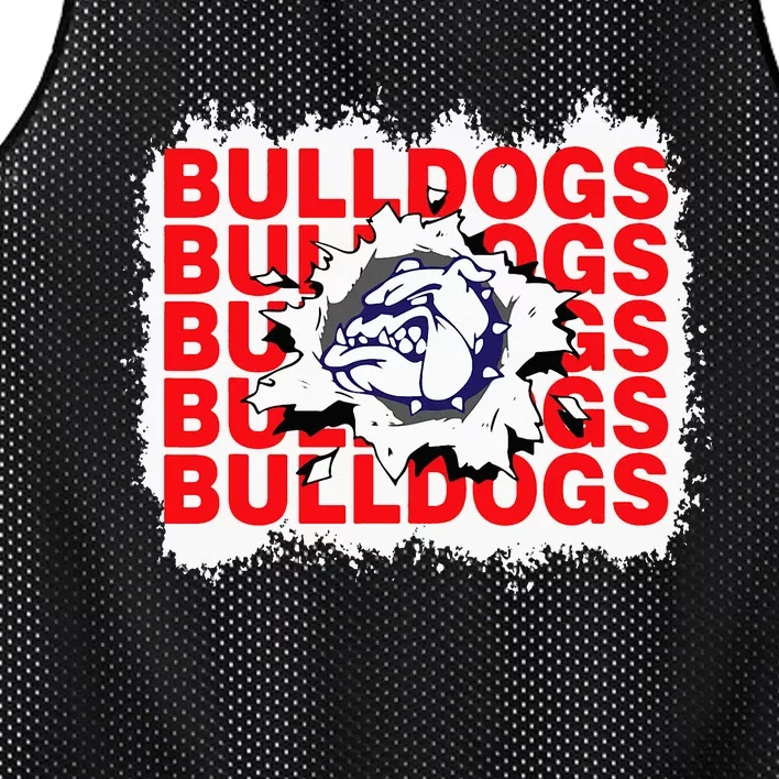 Bulldogs School Sports Fan Team Spirit Mesh Reversible Basketball Jersey Tank