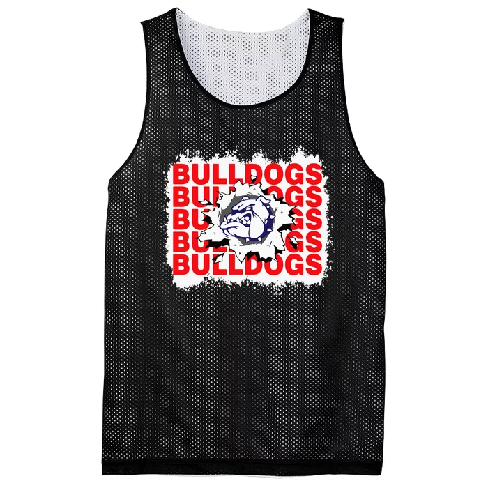 Bulldogs School Sports Fan Team Spirit Mesh Reversible Basketball Jersey Tank