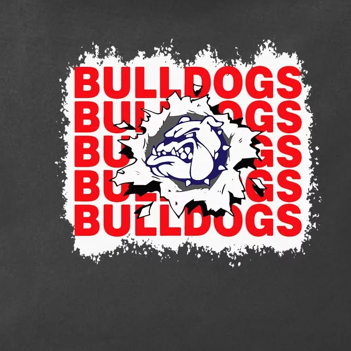 Bulldogs School Sports Fan Team Spirit Zip Tote Bag